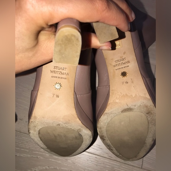 Stuart Weitzman Rosalind 90 leather ankle boots US 7.5 Taupe - Picture 7 of 11